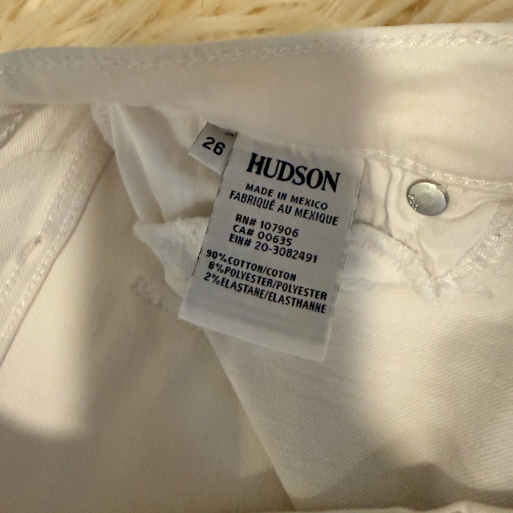 Hudson Tally Crop White Denim Jeans Size 26 - Picture 6 of 7